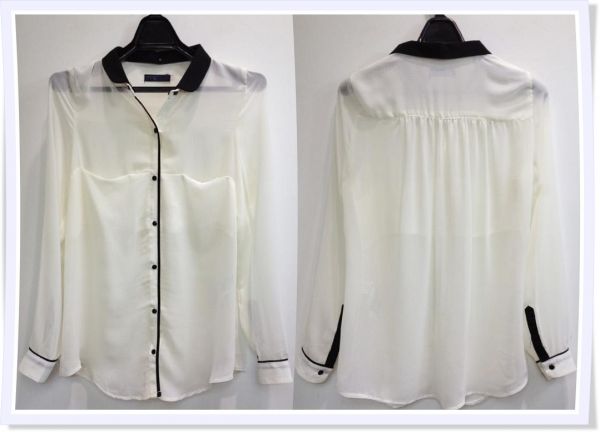 Blusa Chiffon Manga (Branca)