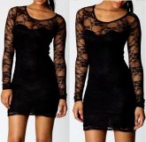 Vestido Renda Manga longa